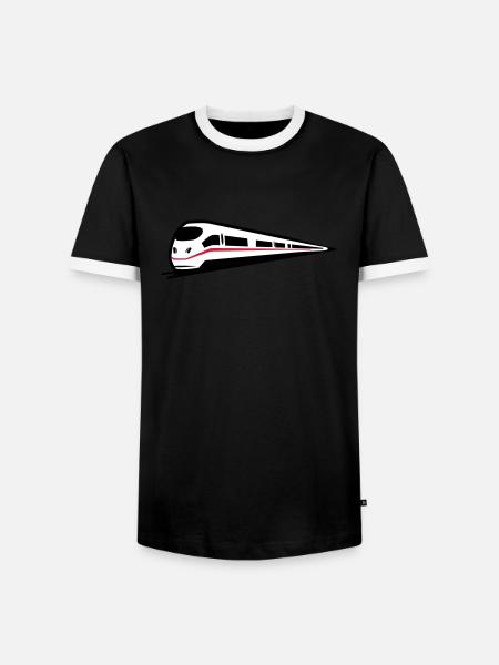 Train railway ice - Men's Ringer Shirt - black/white