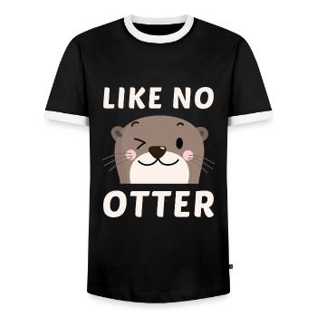 Like No Otter - Men's Ringer Shirt - black/white - Front - AI Model Female 172 light (172cm) & AI Model Male 178 light (178cm)