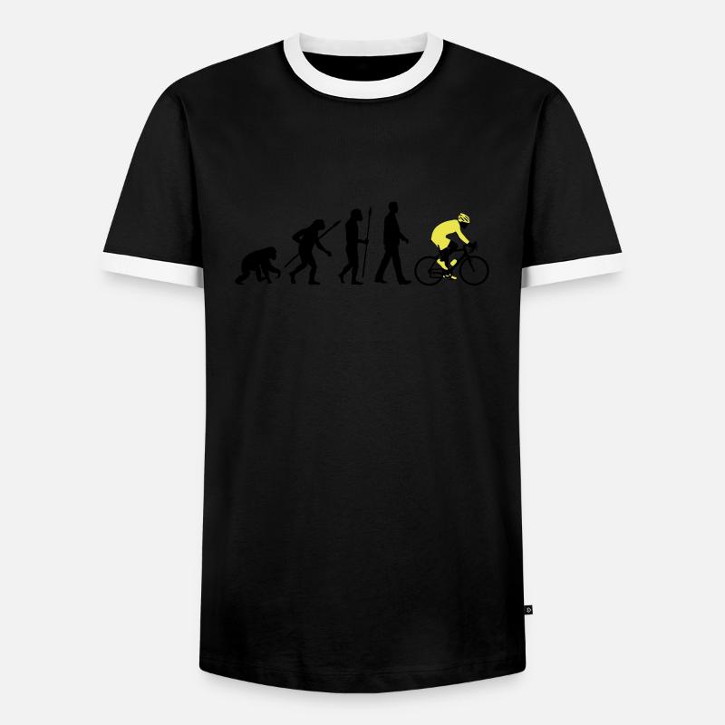evolution_radfahrer_052012_d_2c - T-shirt contrasté Homme - noir/blanc