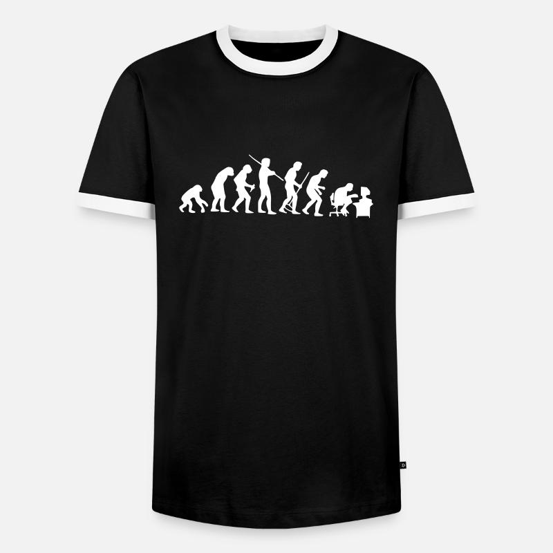 evolution - Men's Ringer Shirt - black/white