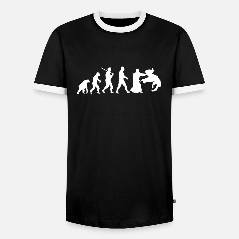 Evolution: Aïkido - Men's Ringer Shirt - black/white