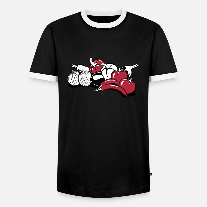 gemüse - Männer Kontrast-T-Shirt - Schwarz/Weiß