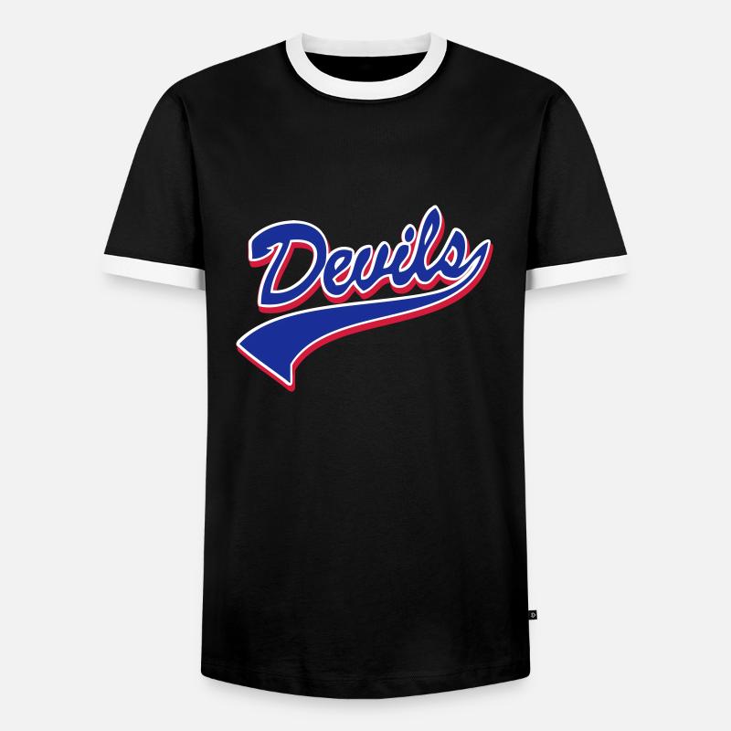 Devils Script Original - Männer Kontrast-T-Shirt - Schwarz/Weiß