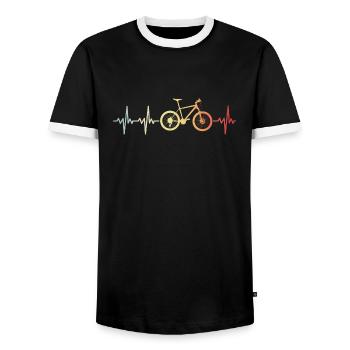Fahrrad Fahrradfahrer Frequenz Puls - Männer Kontrast-T-Shirt - Schwarz/Weiß - Vorne - AI Model Female 172 light (172cm) & AI Model Male 178 light (178cm)