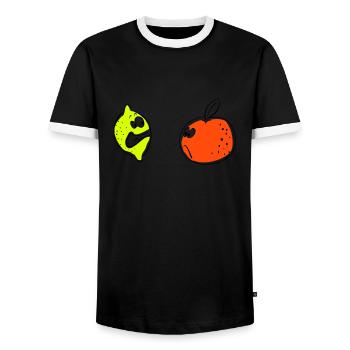 citron orange - T-shirt contrasté Homme - noir/blanc - Devant - AI Model Female 172 light (172cm) & AI Model Male 178 light (178cm)