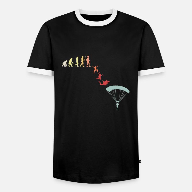 Fallschirmspringer Gleitschirm Evolution Retro - Männer Kontrast-T-Shirt - Schwarz/Weiß