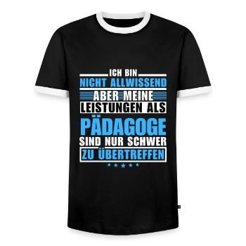 Unmatched achievement as an educator - Men's Ringer Shirt - black/white - Front - AI Model Female 172 light (172cm) & AI Model Male 178 light (178cm)