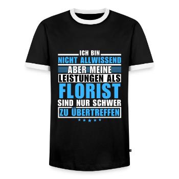 Unrivalled performance as a florist - Men's Ringer Shirt - black/white - Front - AI Model Female 172 light (172cm) & AI Model Male 178 light (178cm)