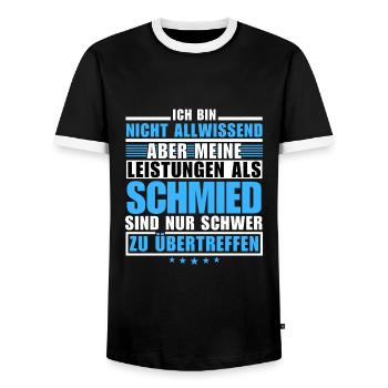 Des performances inégalées en tant que forgeron - T-shirt contrasté Homme - noir/blanc - Devant - AI Model Female 172 light (172cm) & AI Model Male 178 light (178cm)