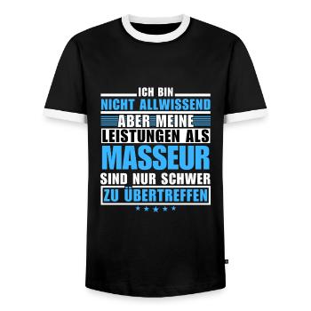 Unübertroffene Leistung als Masseur - Männer Kontrast-T-Shirt - Schwarz/Weiß - Vorne - AI Model Female 172 light (172cm) & AI Model Male 178 light (178cm)
