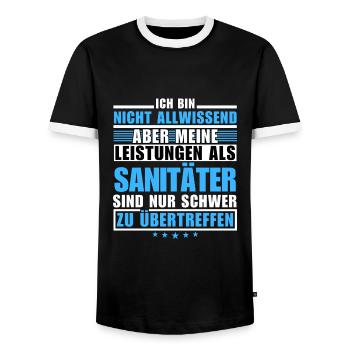 Des performances inégalées en tant qu’ambulancier paramédical - T-shirt contrasté Homme - noir/blanc - Devant - AI Model Female 172 light (172cm) & AI Model Male 178 light (178cm)