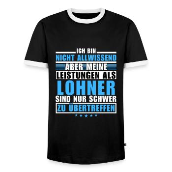 Unsurpassed performance as Lohner Acker, Agrar, A - Men's Ringer Shirt - black/white - Front - AI Model Female 172 light (172cm) & AI Model Male 178 light (178cm)