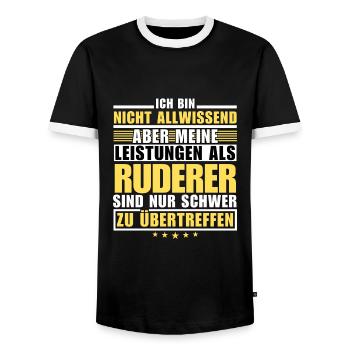 Unsurpassed performance as a rower - Men's Ringer Shirt - black/white - Front - AI Model Female 172 light (172cm) & AI Model Male 178 light (178cm)