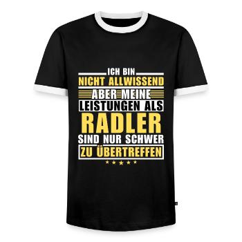 Unsurpassed performance as a cyclist - Men's Ringer Shirt - black/white - Front - AI Model Female 172 light (172cm) & AI Model Male 178 light (178cm)