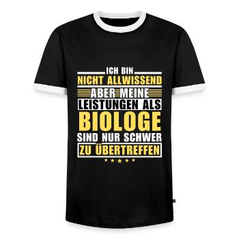 Unsurpassed achievement as a biologist - Men's Ringer Shirt - black/white - Front - AI Model Female 172 light (172cm) & AI Model Male 178 light (178cm)