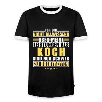 Unmatched performance as a chef - Men's Ringer Shirt - black/white - Front - AI Model Female 172 light (172cm) & AI Model Male 178 light (178cm)