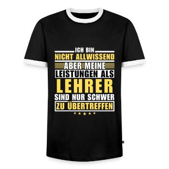 Unsurpassed performance as a teacher - Men's Ringer Shirt - black/white - Front - AI Model Female 172 light (172cm) & AI Model Male 178 light (178cm)