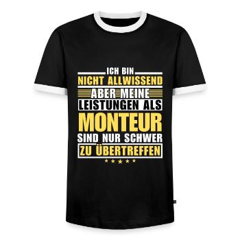 Des performances inégalées en tant qu’ajusteur - T-shirt contrasté Homme - noir/blanc - Devant - AI Model Female 172 light (172cm) & AI Model Male 178 light (178cm)