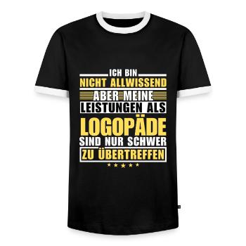 Unübertroffene Leistung als Logopäde - Männer Kontrast-T-Shirt - Schwarz/Weiß - Vorne - AI Model Female 172 light (172cm) & AI Model Male 178 light (178cm)