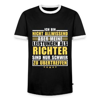 Unübertroffene Leistung als Richter - Männer Kontrast-T-Shirt - Schwarz/Weiß - Vorne - AI Model Female 172 light (172cm) & AI Model Male 178 light (178cm)