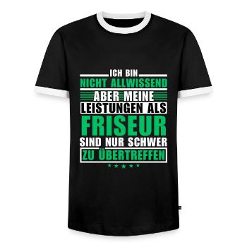 Des performances inégalées en tant que coiffeur - T-shirt contrasté Homme - noir/blanc - Devant - AI Model Female 172 light (172cm) & AI Model Male 178 light (178cm)