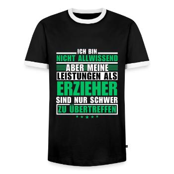 Unübertroffene Leistung als Erzieher - Männer Kontrast-T-Shirt - Schwarz/Weiß - Vorne - AI Model Female 172 light (172cm) & AI Model Male 178 light (178cm)