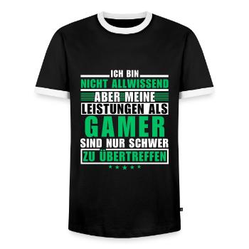 Unmatched performance as a gamer - Men's Ringer Shirt - black/white - Front - AI Model Female 172 light (172cm) & AI Model Male 178 light (178cm)