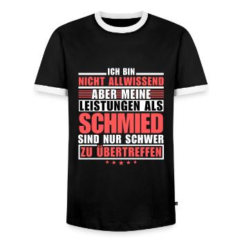 Des performances inégalées en tant que forgeron - T-shirt contrasté Homme - noir/blanc - Devant - AI Model Female 172 light (172cm) & AI Model Male 178 light (178cm)