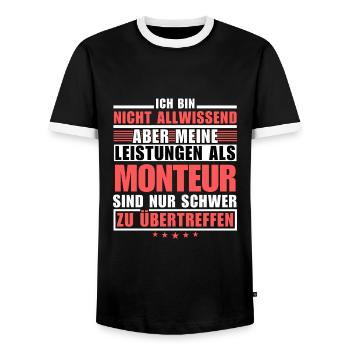 Des performances inégalées en tant qu’ajusteur - T-shirt contrasté Homme - noir/blanc - Devant - AI Model Female 172 light (172cm) & AI Model Male 178 light (178cm)