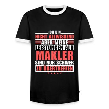 Des performances inégalées en tant que courtier - T-shirt contrasté Homme - noir/blanc - Devant - AI Model Female 172 light (172cm) & AI Model Male 178 light (178cm)
