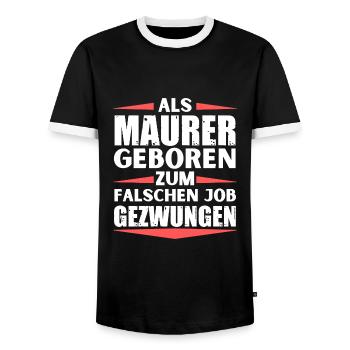 Maurer im falschen Job gelandet - Männer Kontrast-T-Shirt - Schwarz/Weiß - Vorne - AI Model Female 172 light (172cm) & AI Model Male 178 light (178cm)