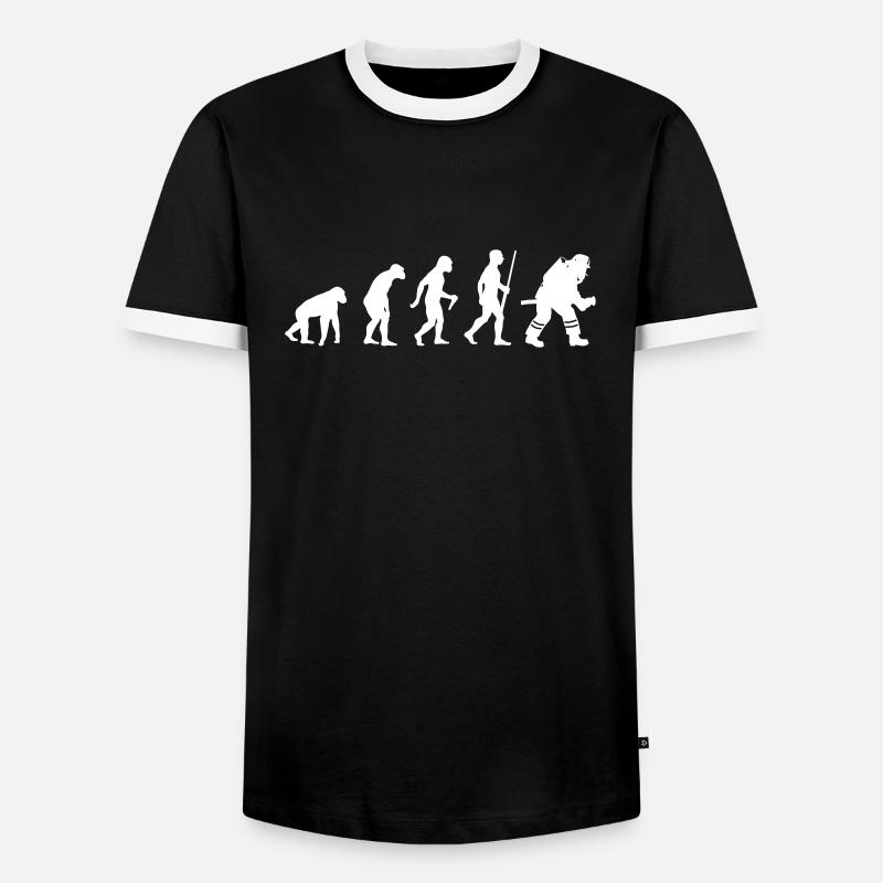Firefighter Evolution - Männer Kontrast-T-Shirt - Schwarz/Weiß