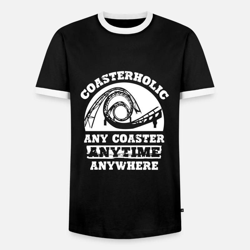 Coasterholic Roller Coaster - Männer Kontrast-T-Shirt - Schwarz/Weiß