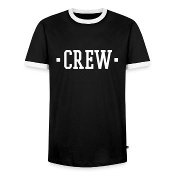 CREW - Männer Kontrast-T-Shirt - Schwarz/Weiß - Vorne - AI Model Female 172 light (172cm) & AI Model Male 178 light (178cm)