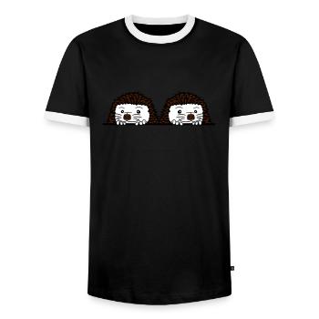 brothers hide team 2 buddies baby comic cartoon sw - Men's Ringer Shirt - black/white - Front - AI Model Female 172 light (172cm) & AI Model Male 178 light (178cm)