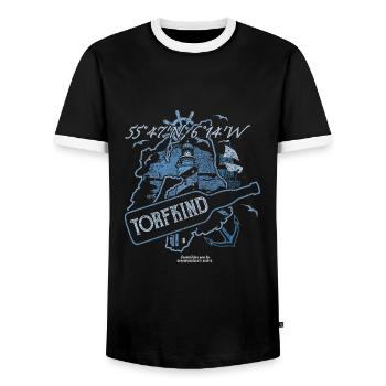 Whisky Spruch Torfkind und Insel Islay - Männer Kontrast-T-Shirt - Schwarz/Weiß - Vorne - AI Model Female 172 light (172cm) & AI Model Male 178 light (178cm)