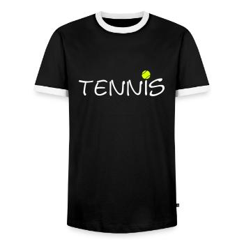 Balle de tennis tennis ball clubs 2C sportifs. - T-shirt contrasté Homme - noir/blanc - Devant - AI Model Female 172 light (172cm) & AI Model Male 178 light (178cm)