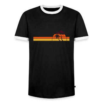 sunset - Männer Kontrast-T-Shirt - Schwarz/Weiß - Vorne - AI Model Female 172 light (172cm) & AI Model Male 178 light (178cm)