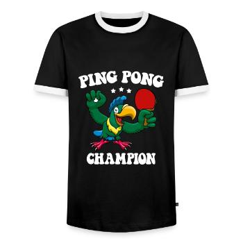 Ping Pong Champion Design Tennis de table et - T-shirt contrasté Homme - noir/blanc - Devant - AI Model Female 172 light (172cm) & AI Model Male 178 light (178cm)