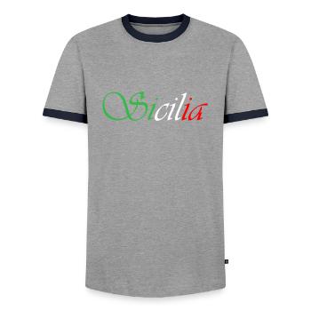 sicilia - T-shirt contrasté Homme - gris/marine  - Devant - AI Model Female 172 light (172cm) & AI Model Male 178 light (178cm)