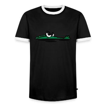 Eau lauren de Crocodile - T-shirt contrasté Homme - noir/blanc - Devant - AI Model Female 172 light (172cm) & AI Model Male 178 light (178cm)