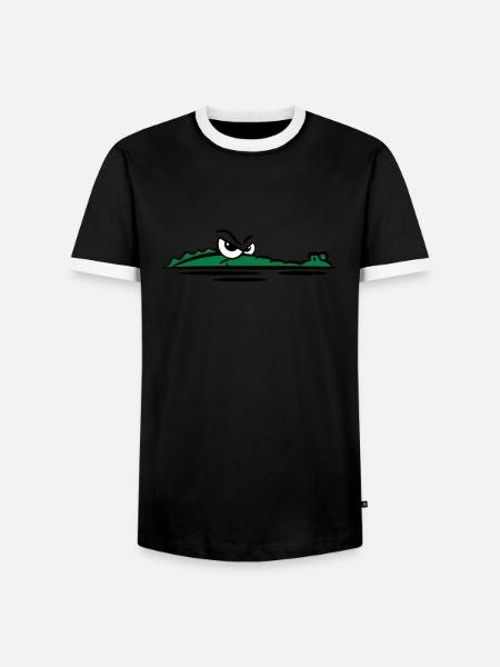 Crocodile lauren water - Men's Ringer Shirt - black/white