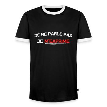 Je ne parle pas je m'exprime - T-shirt contrasté Homme - noir/blanc - Devant - AI Model Female 172 light (172cm) & AI Model Male 178 light (178cm)
