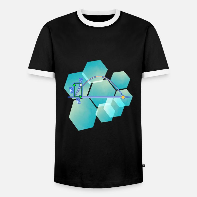 Physics throw parabola - Men's Ringer Shirt - black/white