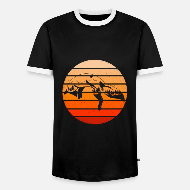 Fuchs Wald Berge Geschenkidee - Männer Kontrast-T-Shirt - Schwarz/Weiß