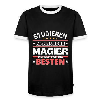 Nur die Besten werden Magier - Männer Kontrast-T-Shirt - Schwarz/Weiß - Vorne - AI Model Female 172 light (172cm) & AI Model Male 178 light (178cm)