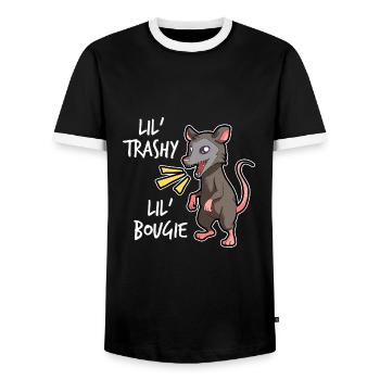 Opossum saying for animal lovers and possum - Men's Ringer Shirt - black/white - Front - AI Model Female 172 light (172cm) & AI Model Male 178 light (178cm)