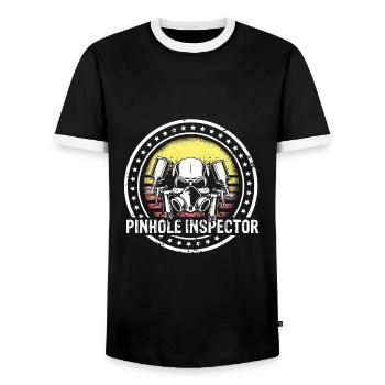 Car Painter for Car Painter for Car Detailer - Men's Ringer Shirt - black/white - Front - AI Model Female 172 light (172cm) & AI Model Male 178 light (178cm)