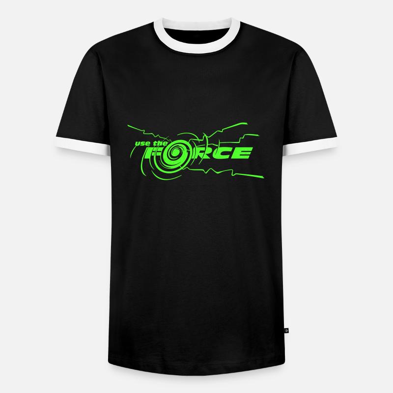 use_the_force - Men's Ringer Shirt - black/white