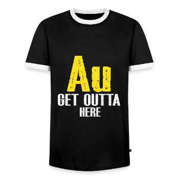 Goldwaschen Goldsucher Goldschüfer Design - Männer Kontrast-T-Shirt - Schwarz/Weiß - Vorne - AI Model Female 172 light (172cm) & AI Model Male 178 light (178cm)